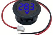 Round 2 Wire Voltmeter DC, 4-100V LED Digital Display, new, unopened.