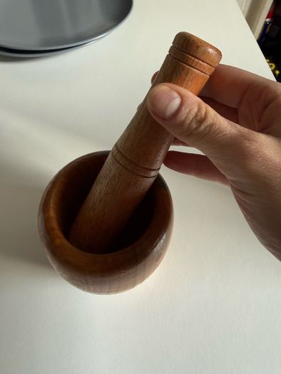 Small wood mortar