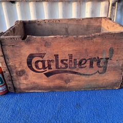 Vintage wooden Carlsberg crate