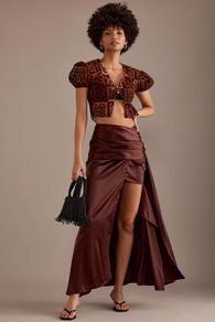 House Of Sunny Brown Cascade Skirt