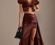 House Of Sunny Brown Cascade Skirt