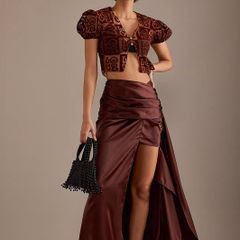 House Of Sunny Brown Cascade Skirt