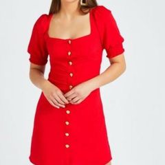 Dunnes Savida Red Mini Dress