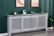 Grey Painted Radiator Cover Wall Cabinet Wood MDF Traditional Modern Adjustable (FREE POSTAGE)