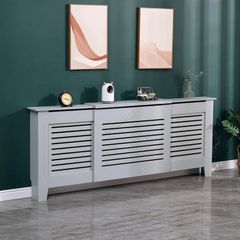 Grey Painted Radiator Cover Wall Cabinet Wood MDF Traditional Modern Adjustable (FREE POSTAGE)