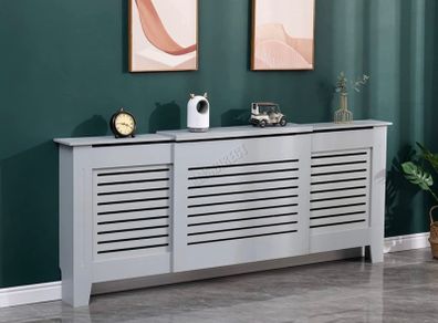 Grey Painted Radiator Cover Wall Cabinet Wood MDF Traditional Modern Adjustable (FREE POSTAGE)