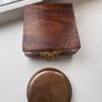 Post 5 euro extra   vintage reproduction compass hitler Solid Brass Push Button Compass Antique 3 Inch Nautical With Wooden Box Image 3