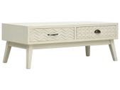 Coffee Table with 2 Drawers Carving Grey 110x50x40 cm Wood