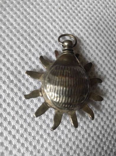 Vintage Metal Perfume Vial Sun Pendant