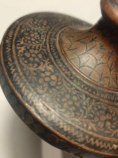 A Pair of British Raj Niello Bronze/Brass Vases