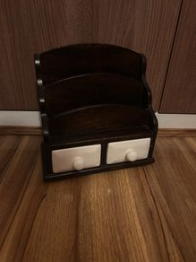 Vintage Old Wooden Letter / Magazine Holder,