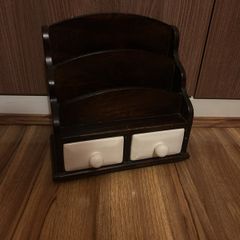 Vintage Old Wooden Letter / Magazine Holder,