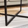 SALE | Round Coffee Table Tea Table End Table Sofa Table for Living Room with Metal Legs, Black+Brown oak Image 4