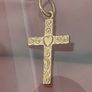 Vintage 9ct Gold Engraved Cross Pendant Sheffield Hallmarked 1.31g Image 6
