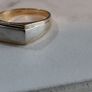 9ct white and yellow gold ring hallmarked 375 size 9 Image 5
