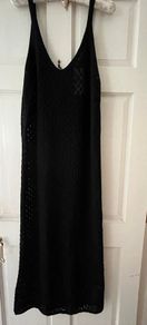 Long Black Crochet Dess