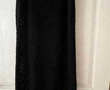 Long Black Crochet Dess
