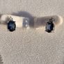 Sterling Silver 925 Navy Blue CZ Necklace Bracelet Earrings Jewelry Set Image 2