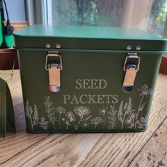 Seeds packets metal box, retro style storage box NEW