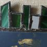 Vintage green stained glass mirror Image 5