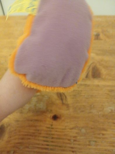 cute  purple and orange plush duck