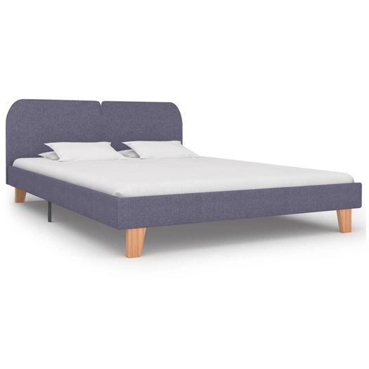 Bed Frame Light Grey Fabric 150x200 cm