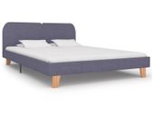 Bed Frame Light Grey Fabric 150x200 cm