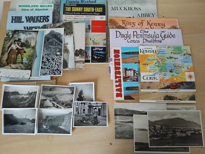 Job lot vintage Irish tourist maps, guides, holiday snaps & postcards 1950s onwards FREEPOST