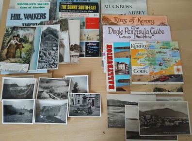 Job lot vintage Irish tourist maps, guides, holiday snaps & postcards 1950s onwards FREEPOST