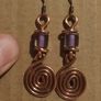 Handmade Copper Spiral Earrings Image 3