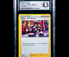 Team Yell Grunt 067/073 Off-Center CGC 8.5 NM/Mint+ Error Champion's Path Pokemon Card Trainer Centre Trainer Uncommon