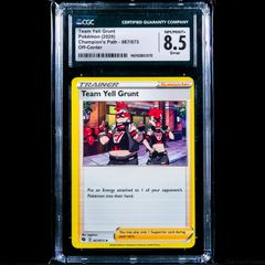 Team Yell Grunt 067/073 Off-Center CGC 8.5 NM/Mint+ Error Champion's Path Pokemon Card Trainer Centre Trainer Uncommon