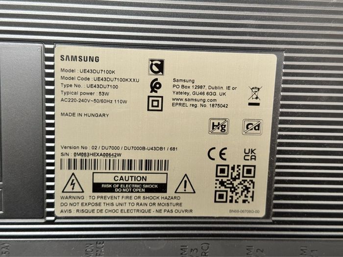 Samsung 43 inch Crystal UHD 4K Smart TV
