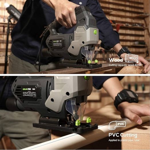 SALE 800W 3000 SPM Jig Saw Tool, Max 45 Degree Bevel Cutting Angle, 6 Adjustable Speeds, 4-Position Orbital Action,Laser Guide, Max Cutting Capacity: 100mm Wood, 10mm Metal
