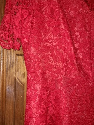 Ladies Red lacy Dress M & S Size 12