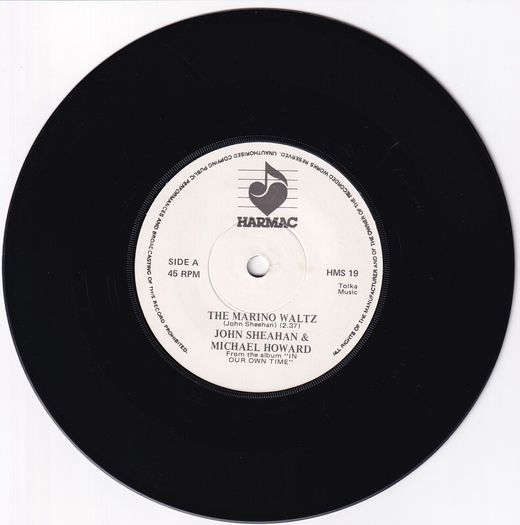 John Sheahan & Michael Howard The Marino Waltz Irish Pressing Single 1987