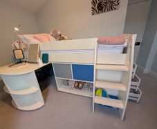 Kids bed. Stompa - UNOS Mid Sleeper with Pull Out Desk, Storage