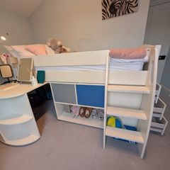 Kids bed. Stompa - UNOS Mid Sleeper with Pull Out Desk, Storage