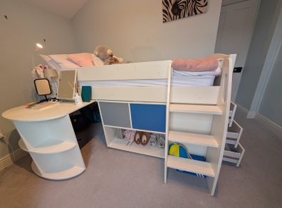 Kids bed. Stompa - UNOS Mid Sleeper with Pull Out Desk, Storage