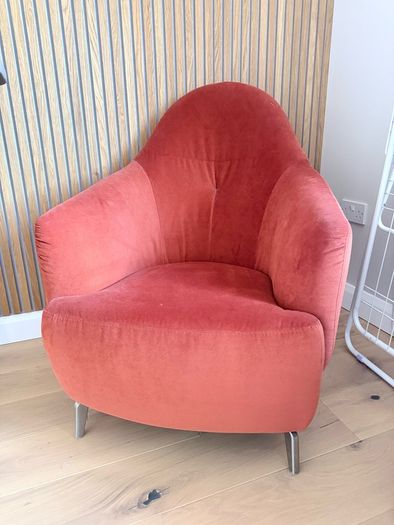 Armchair velvet Orange