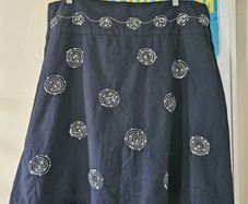 Vintage 1990s Y2K fairycore black cotton linen mini skirt 16
