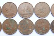 Vintage- Ireland, 1 Pingin Bronze Coins