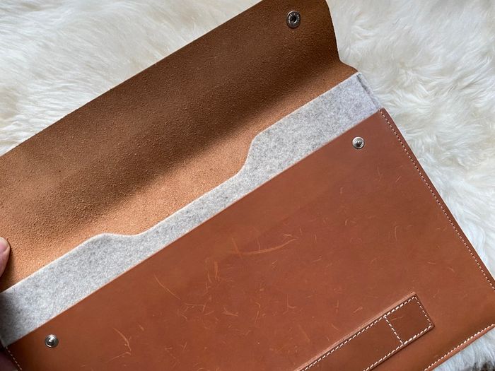 Renee leather laptop sleeve