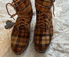 Next brown tartan ankle boots 6.5