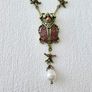 Beetle Skull Star Pearl Gold Necklace Image 3