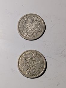 Silver Sixpences x2