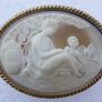 Vintage Shell Cameo Brooch Cameo Ivory Scarf Clip Image 4