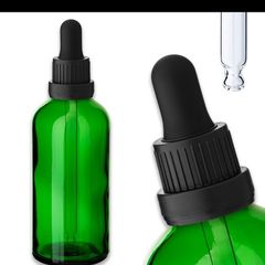 100 ml Green Glass Bottle with Glass Pipette Drop