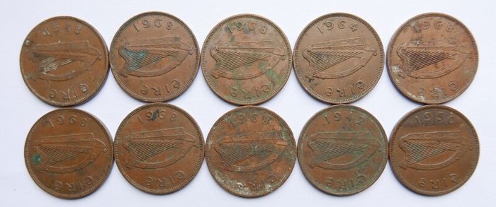Vintage- Ireland, 1 Pingin Bronze Coins