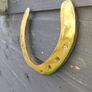 Large  old Belgium  brass  horse  sh Image 2